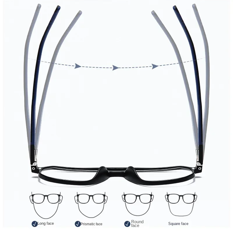 6 In 1 Spectacle Irregular Frame With 5 PCS Clip On Polarized Sunglasses Magnetic Glasses Computer Optical
