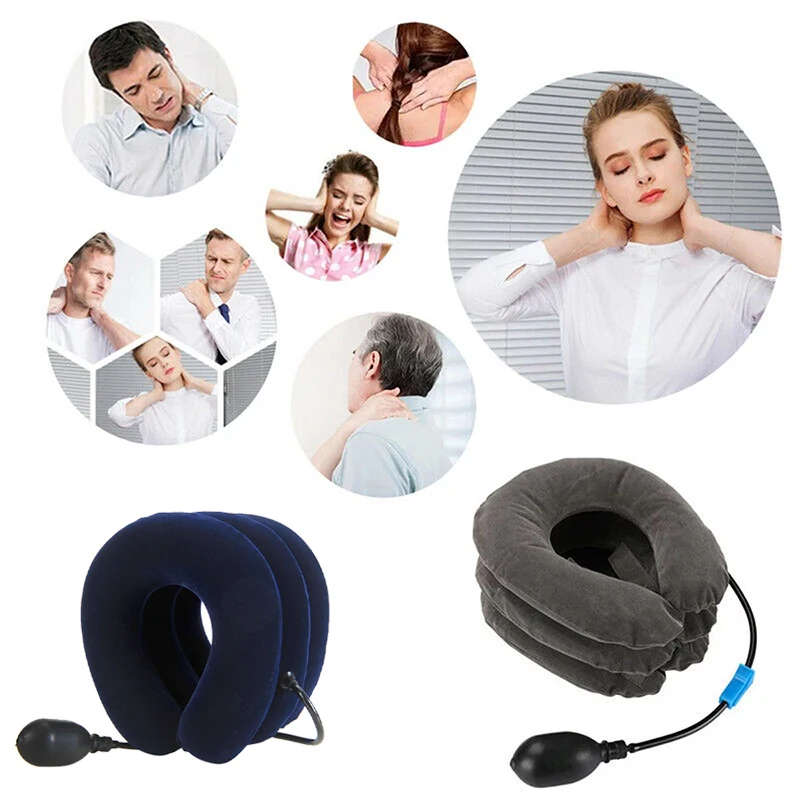 Neck Support Cushion Inflatable Air Cervical Neck Traction Device Body Relaxing Tractor Support Massage NECK Pillow