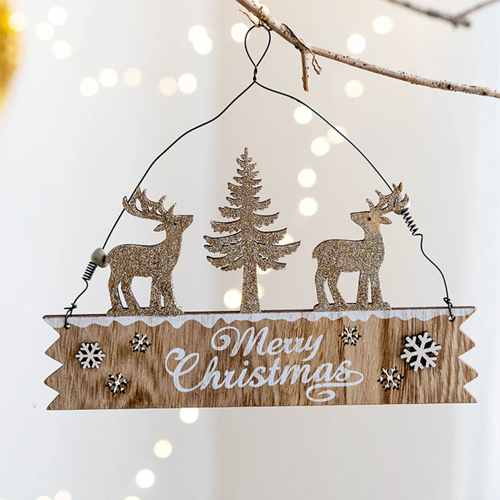 Christmas Door Hanging Sign Add Home Warm Atmosphere Door Sign for Xmas Home Party Decoration