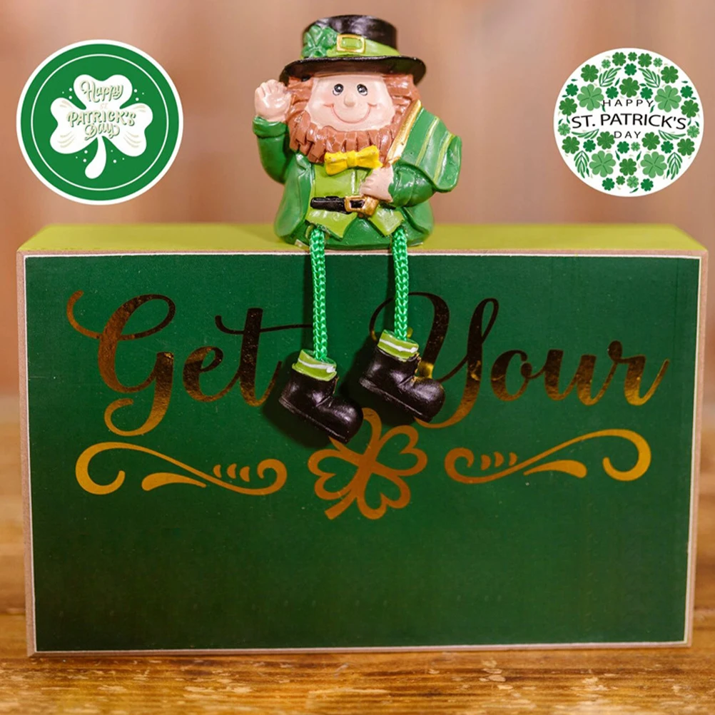

500 Pcs Four Leaf Clover Stickers Gift Box Decals St Patrick Day Labels Holiday Tags Paper Adhesive Folder Decorations