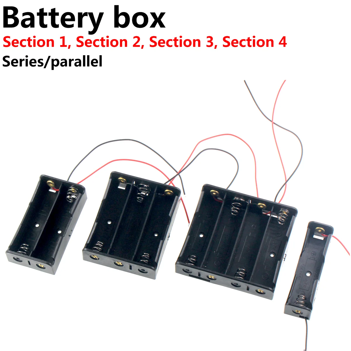 

5PCS DIY Plastic 18650 Battery Box Storage Case 1 2 3 AA 4 18650 Power Bank Cases Holder Container 1X 2X 3X 4X With Wire Lead