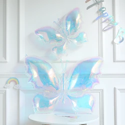 5pcs Dazzle Transparent Laser Butterfly Balloon Large Butterfly Aluminum Foil Balloons Birthday Party Wedding Baby Shower Decor