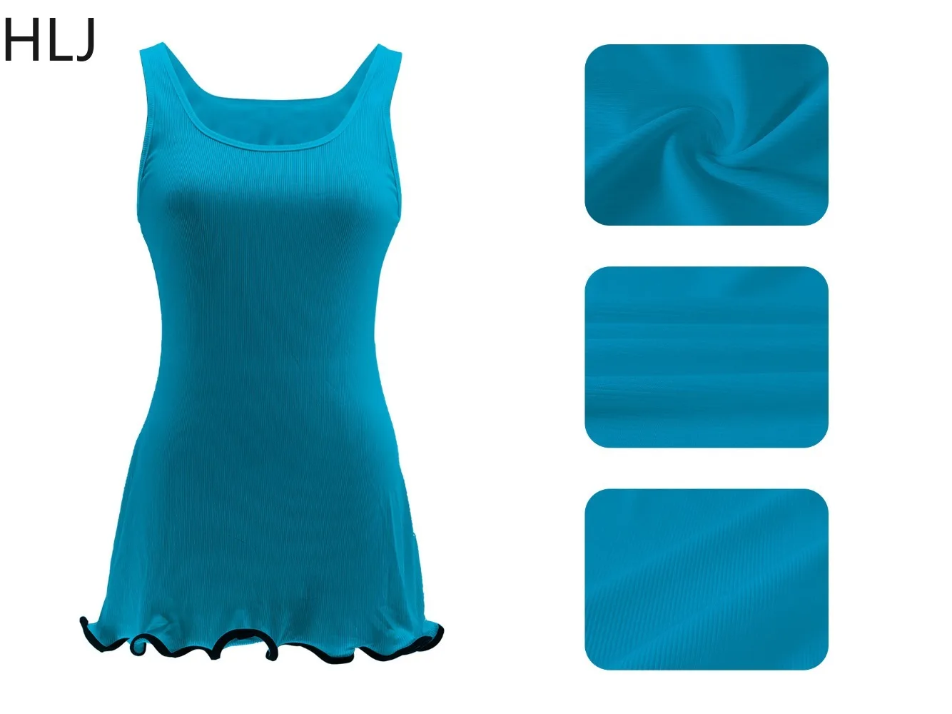 HLJ mode froncé Patchwork robes moulantes femme couleur unie Spaghetti sangle sans manches dos nu robe femme Streetwear nouveau