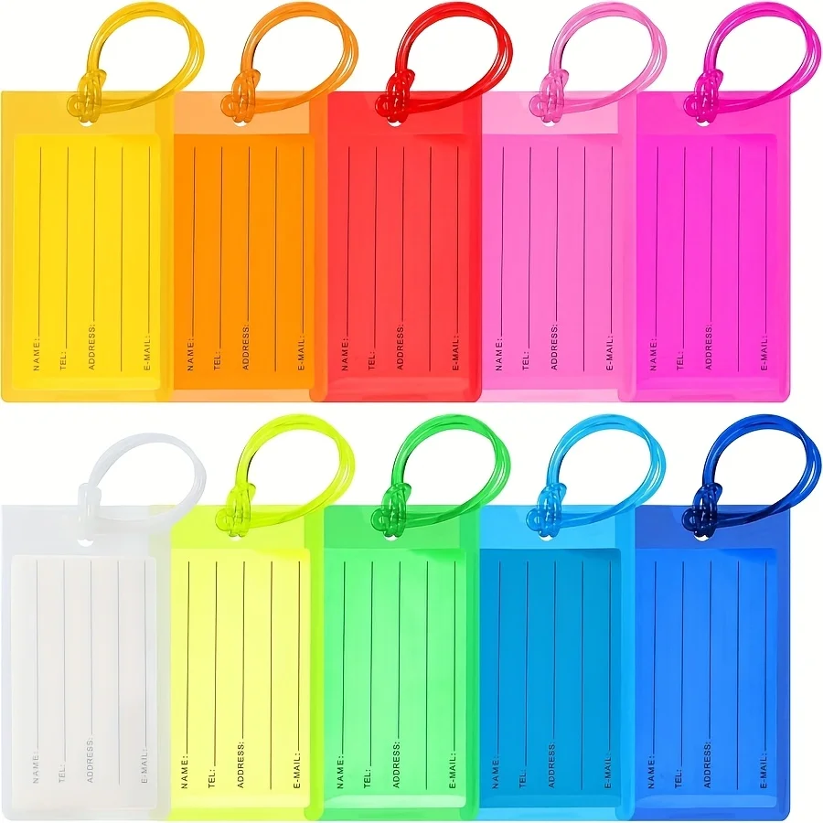 10Pcs Custom Name Tag - Wedding, Birthday, Travel Gift - Premium Luggage Identifier, Suitable for Bags, Travel Organization