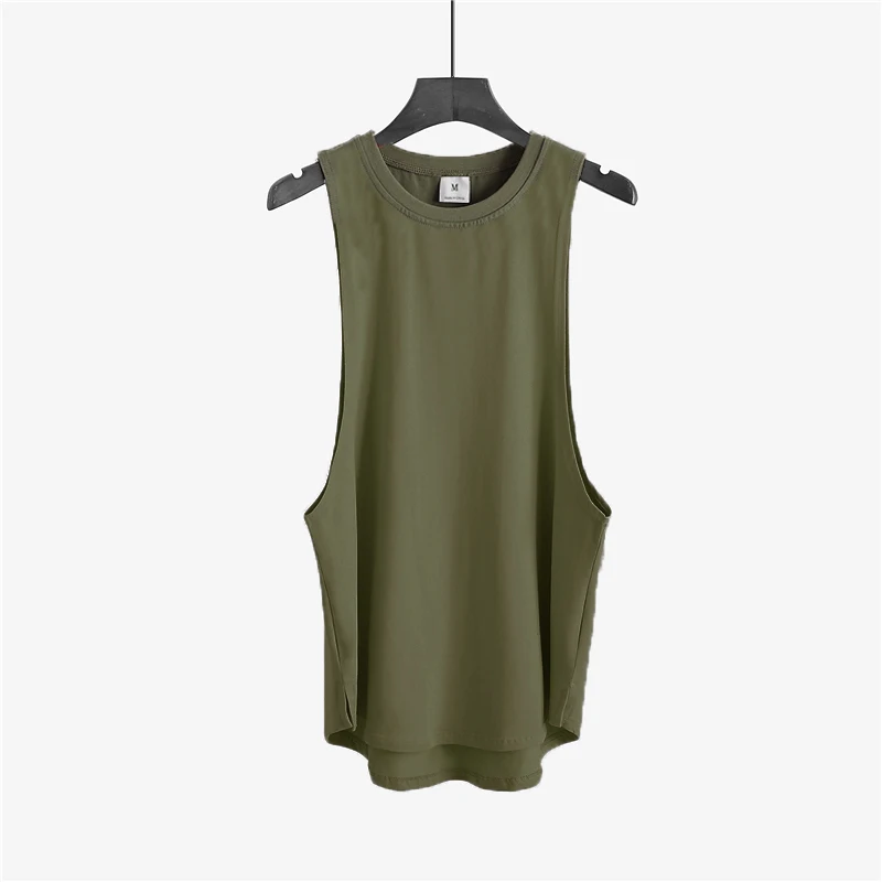 Grey Men's Sleeveless Tank Top Fitness Clothing Sportswear Gym Stringer Bodybuilding Undershirt Fashion Vest for Men image 6
