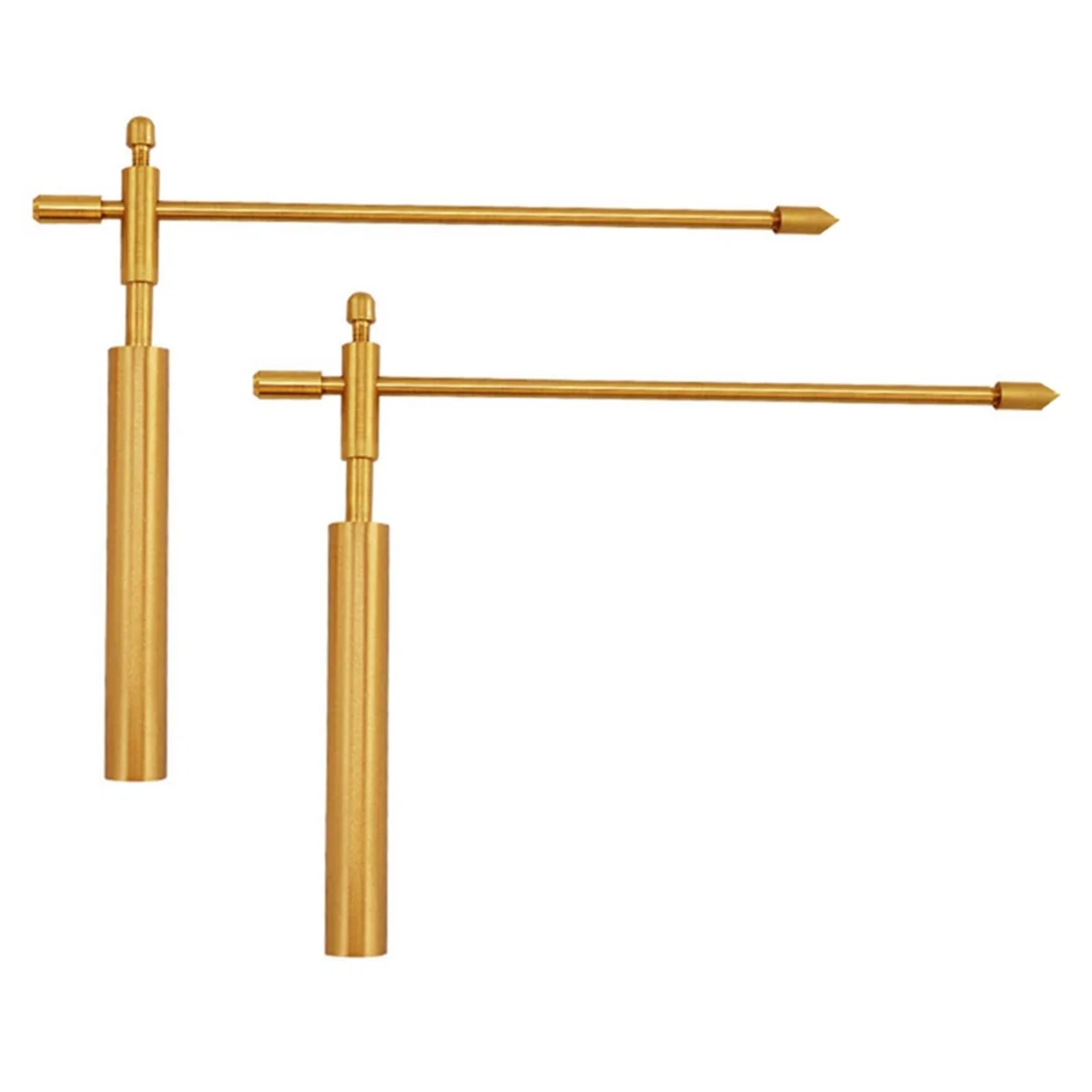 2pcs Copper Dragon Seeking Dowsing Rod Outdoor Energy Water Witching Adjustable Detector Measuring Detachable Tool ZJY