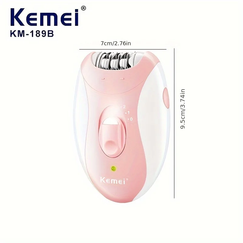 Kemei KM-189B Electric Epilator Double Speed Charging Hair Remover Waterproof Portable Ladies Shaver for Legs and Bikini Area