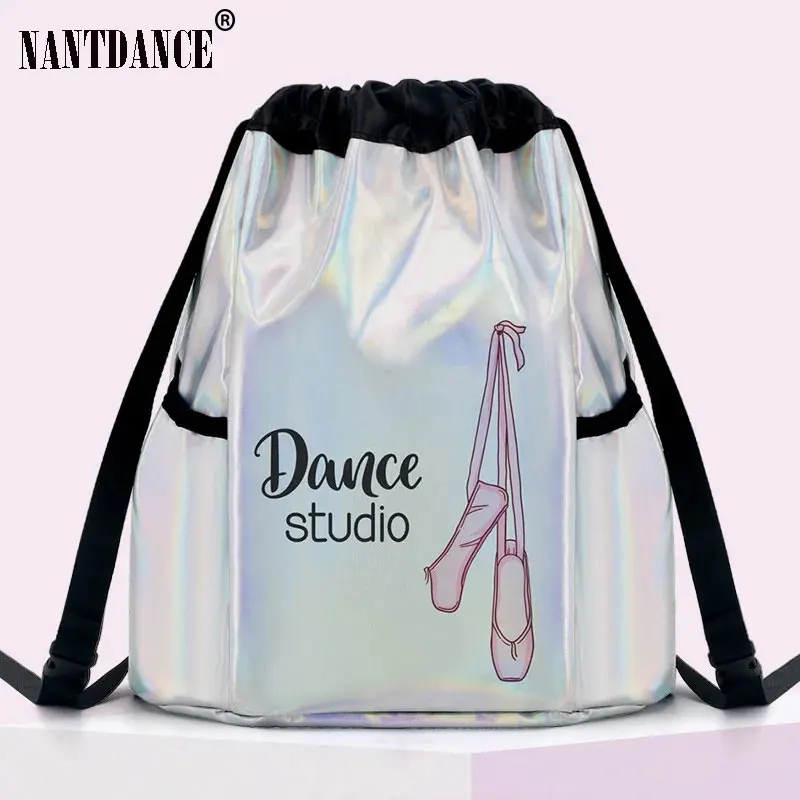 Girls Laser Shiny Ballet Dance Bags Kids Training Shoulder Gym Backpack Child Pocket Handbag For Dancing Ballerina Package