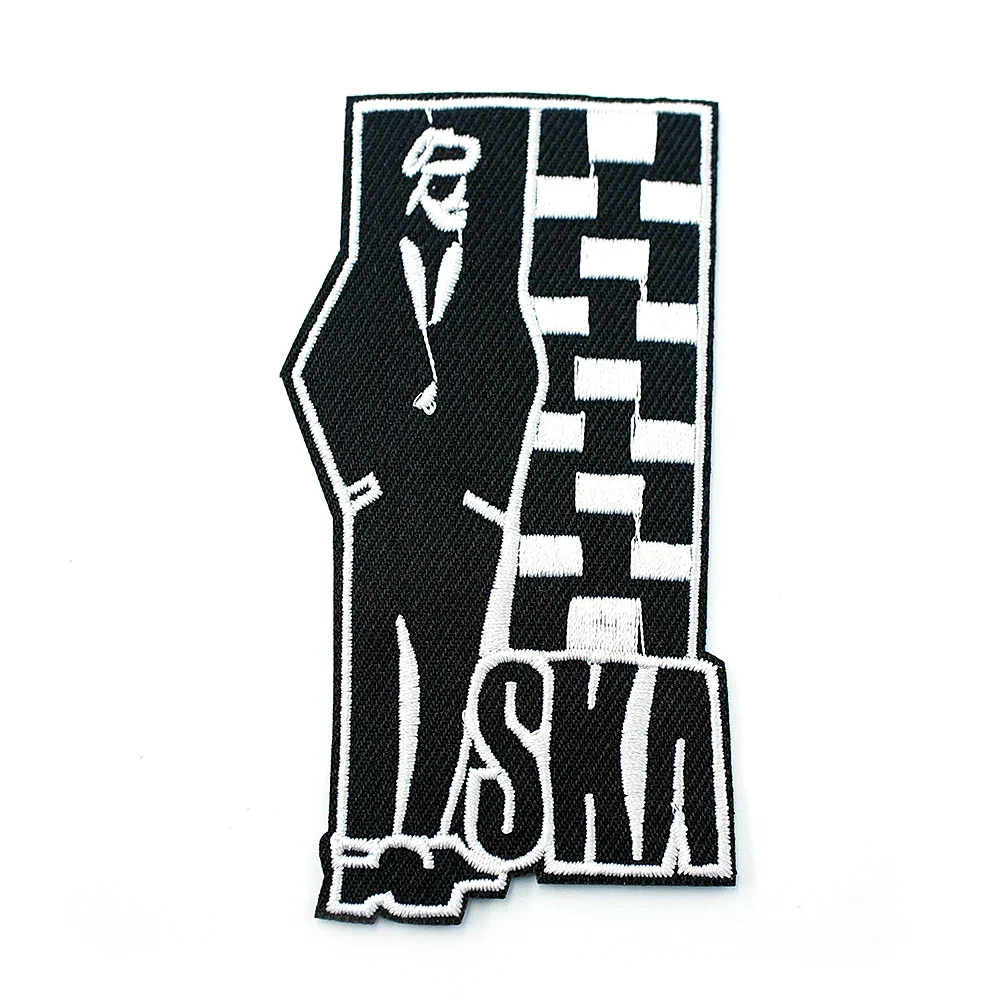 SKA Patches Embroidered Applique Sewing Label Clothes Stickers Apparel Ornament Badge Patch