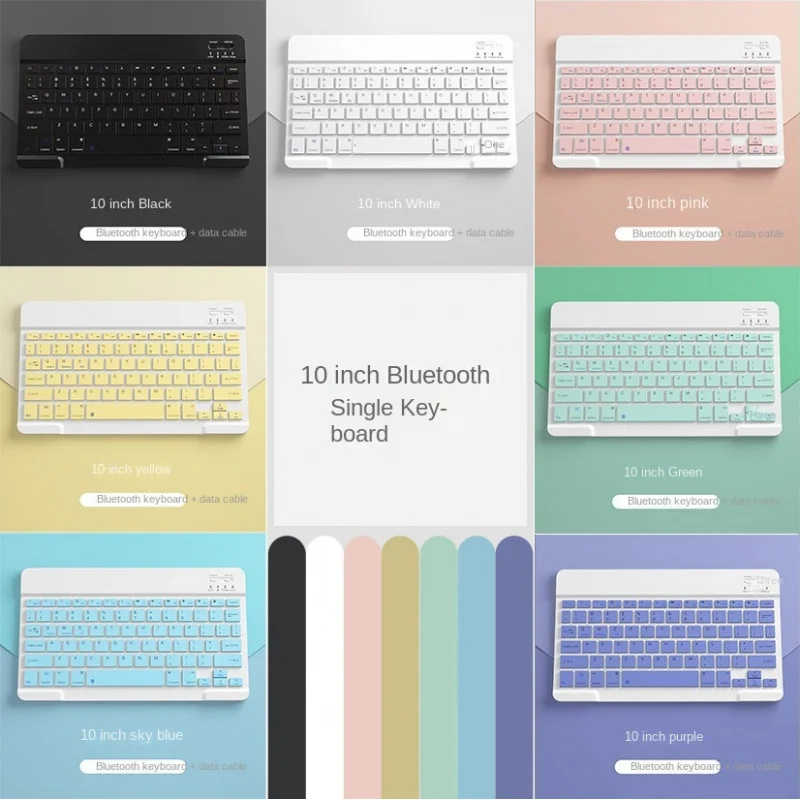 Set keyboard Bluetooth 10 inci, untuk iPad tablet, pengisian daya sentuh, mouse bermotif personal