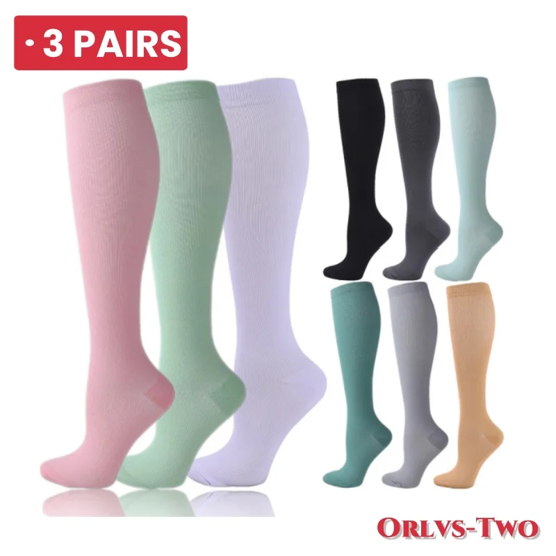 3 Piars New Compression Socks for Leggings Running Pressure Soccer Adult Socks Korean Edition Network Red Pressure Nurse Socks