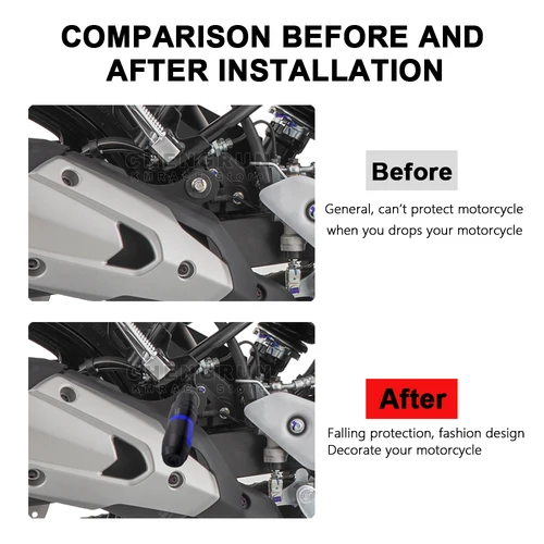 Imagen 2 del producto Deslizador de escape CNC protección contra caídas de aluminio para Yamaha FZ25 FZ 25 FZ250 FZ 250 16 FZS V3 V4 FZ X 150 250 FZ16 Accesorios
