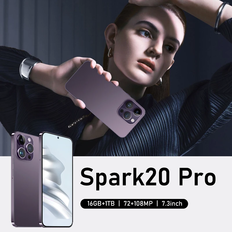 

2024 Original Spark20 Pro 7.3 Inch HD 5G Smartphone Android14.0 22GB+2TB Dual SIM 8000mAh 50+108MP Camera Original Mobile Phones