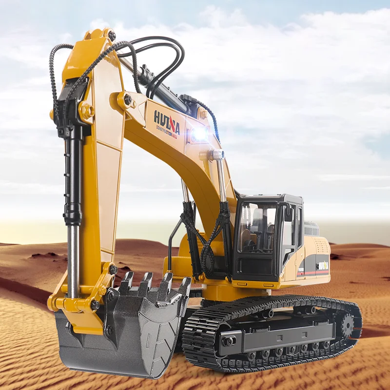 HUINA 1/14 Scale RTR Metal RC Excavator 1580 Remote Control Truck Car Smoke Battery Outdoor Toys Boys Gift TH18060