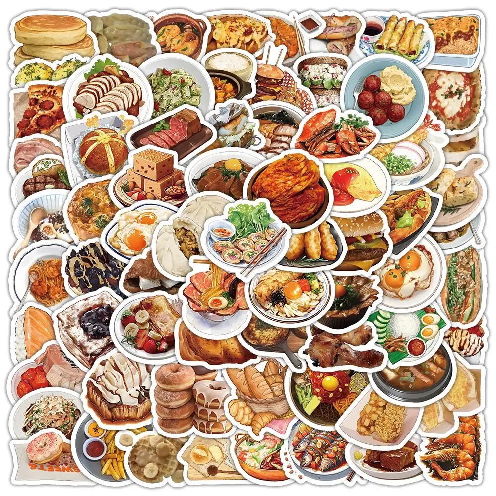 10/30/50Pcs Flavor snacks food sticker cute cartoon dessert drinks stickers waterproof