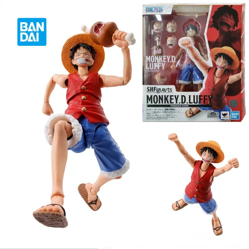 

In Stock Bandai Original ONE PIECE S.H.Figuarts Shf Monkey D. Luffy ROMANCE DAWN Anime Action Figure PVC Model Toys Hoilday Gift
