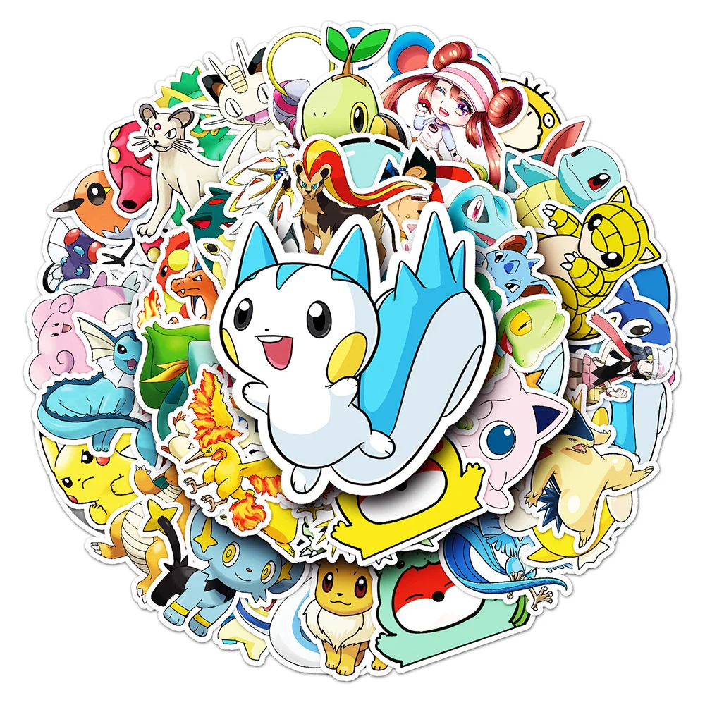 10/30/50pcs Kawaii Pokemon Stickers Anime Pikachu Decals for Phone Case Diary Guitar Bike Cartoon Graffiti Stickers Kid Gift Toy