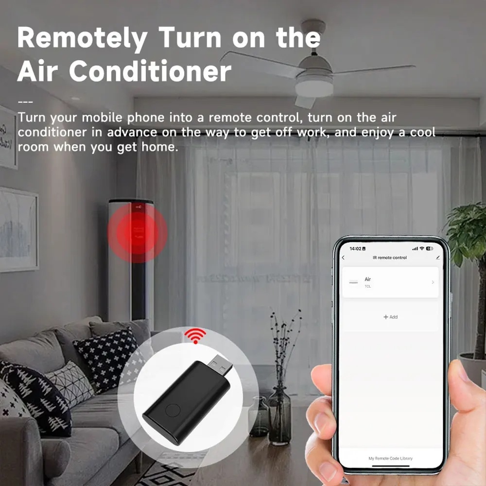 360° Full Coverage WiFi IR Remote Control 12m Max Transmission  USB IR Blaster Tuya Smart Life Adapter Works