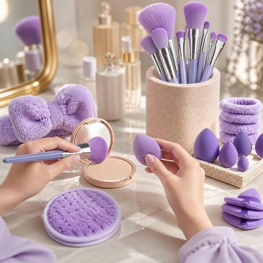 33pcs Soft Bristles Makeup Brush Set Fluffy Complete Set Professional Makeup Brushes High Quality for Beginners Foundation Brush