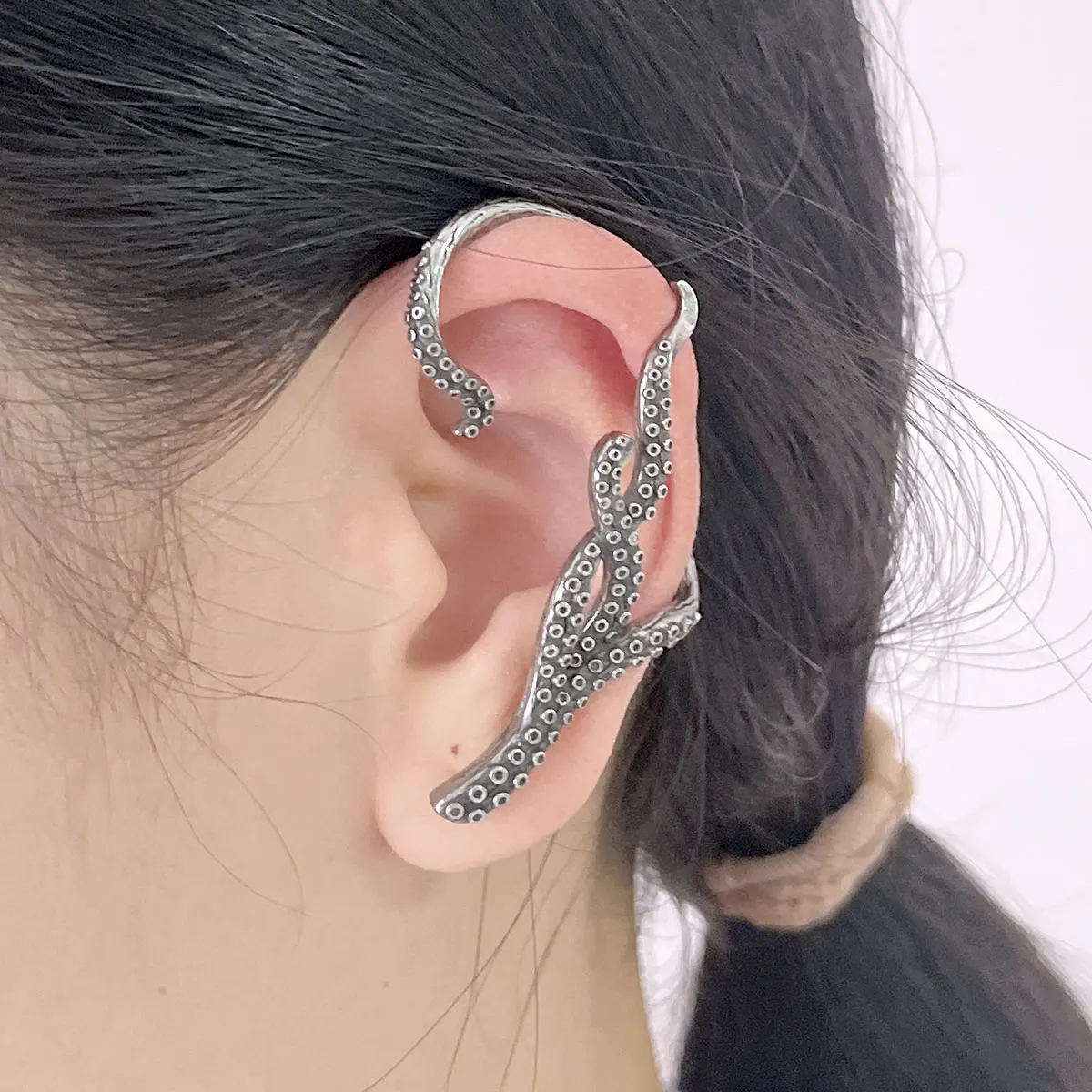 Viking ahtapot Tentacles sallanan küpeler erkek kişiselleştirilmiş muska deliksiz küpe paslanmaz çelik takı toptan