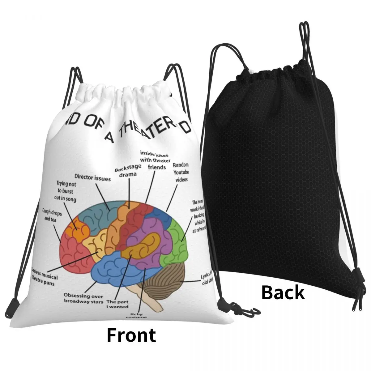 Mind Of A Theater Kid Backpacks Multi-function Portable Drawstring Bundle Pocket Sports Bag Book Bags For Travel Students
