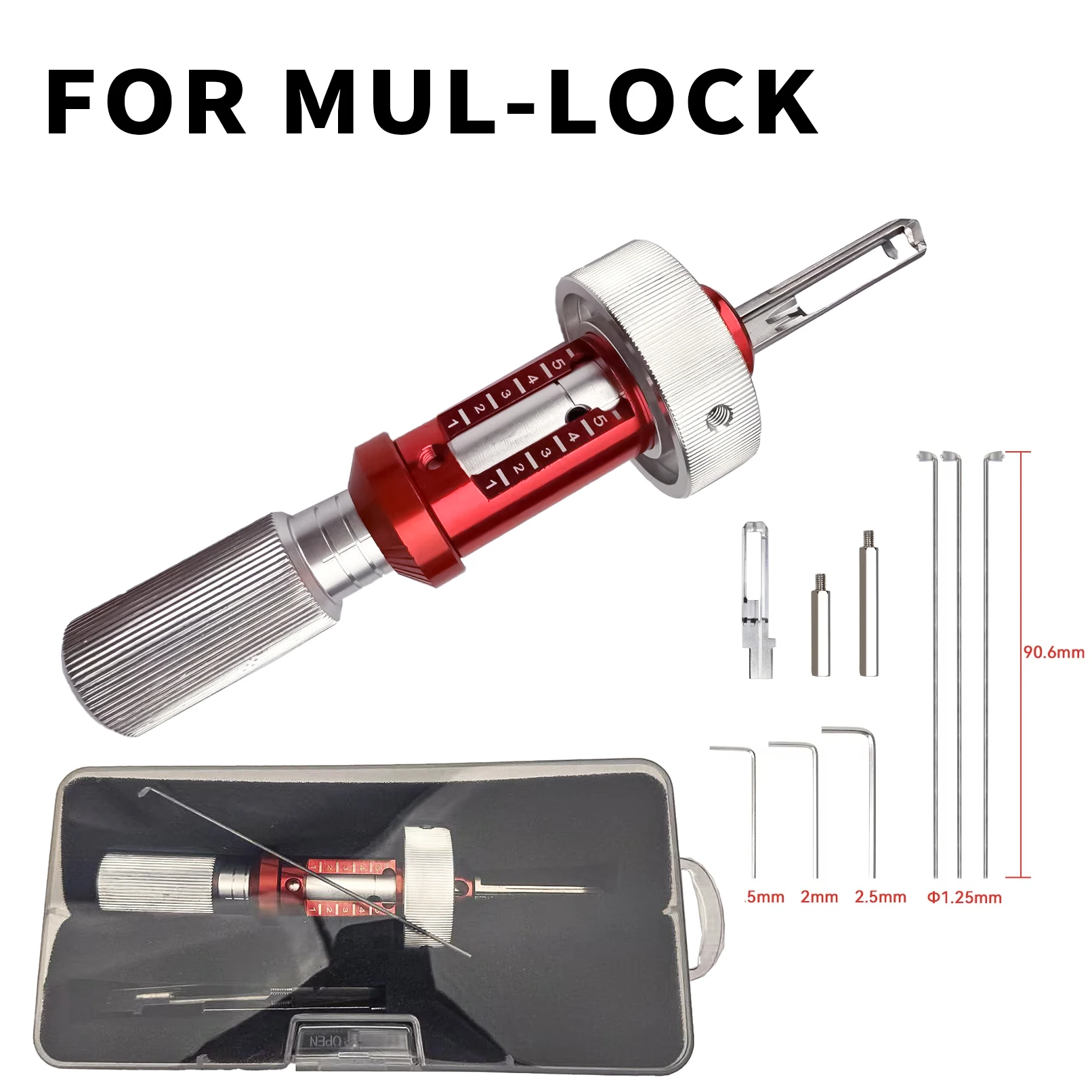 

Инструмент для вскрытия замков MUL-LOCK 5R 5L, инструмент для вскрытия высокозащищенных димпловых цилиндров.
