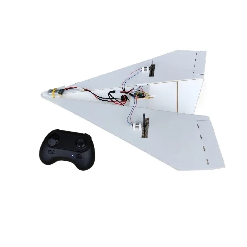 Remote Control Double-hair Differential Paper Plane DIY Hand-assembled Model Aircraft Teaching Aids