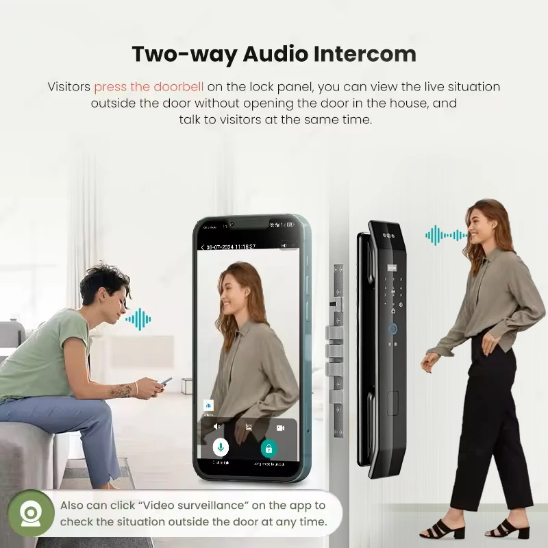 STLF Smart Door Lock With Wifi Tuya Smart 3D Face Recognition Fingerprint Digital Safe Door Lock for Home