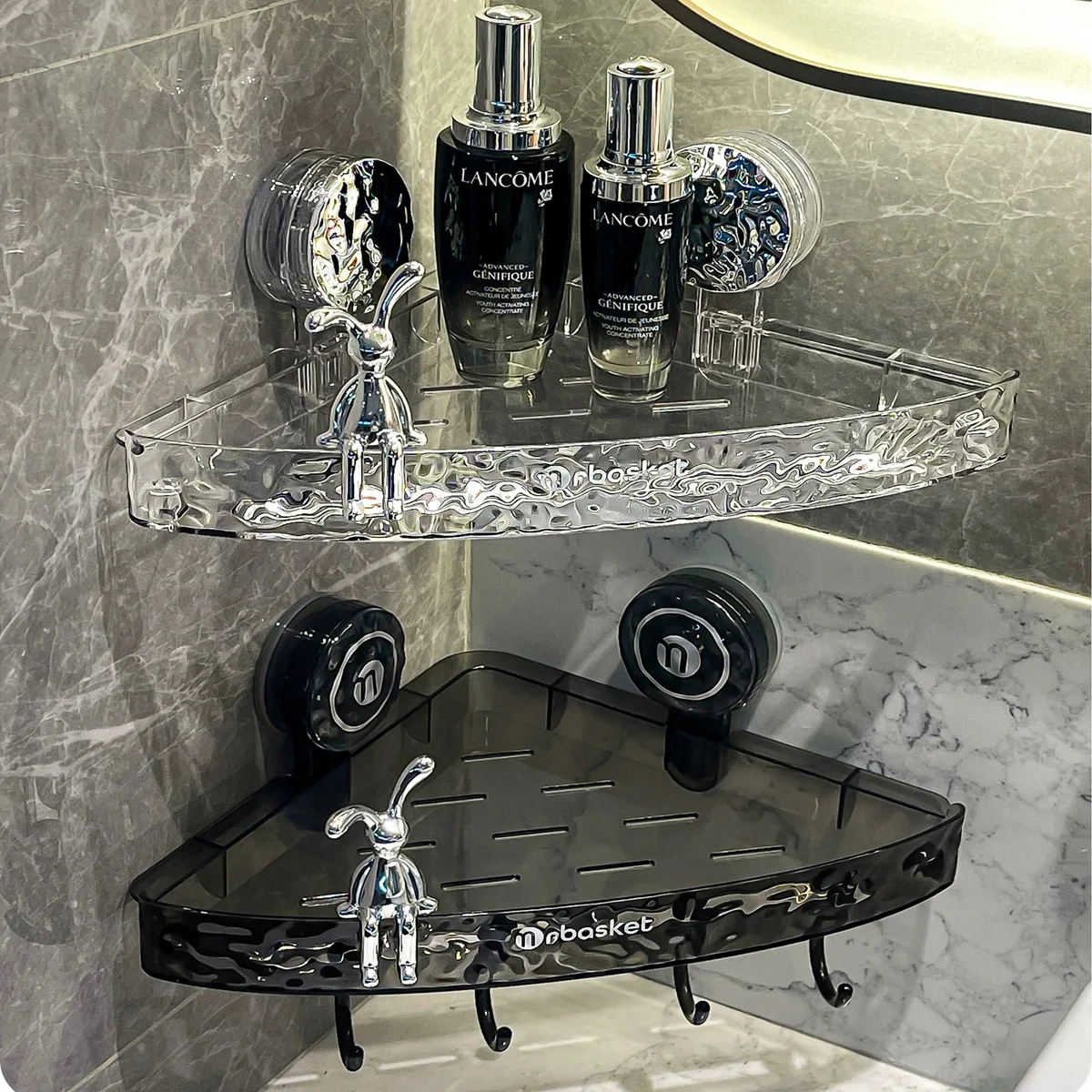 Bathroom Suction Cup Triangle Storage Rack Without Punching Wall-mounted Shelf Bathroom Toilet Washbasin Corner Storage Rack