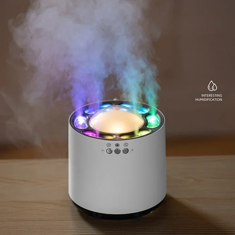 

800ML USB Ultrasonic Air Humidifier 6 Nozzles Big Spray Aroma Essential Oil Diffuser Mute Humidificador Dynamic Colorful Light