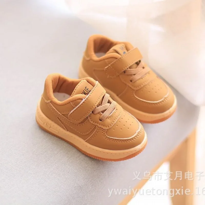 New Four Seasons Children's Sports Shoes Boys Breathable Running Shoes Girls Soft Bottom Casual Shoe Kids Solid Color White Shoe image 6