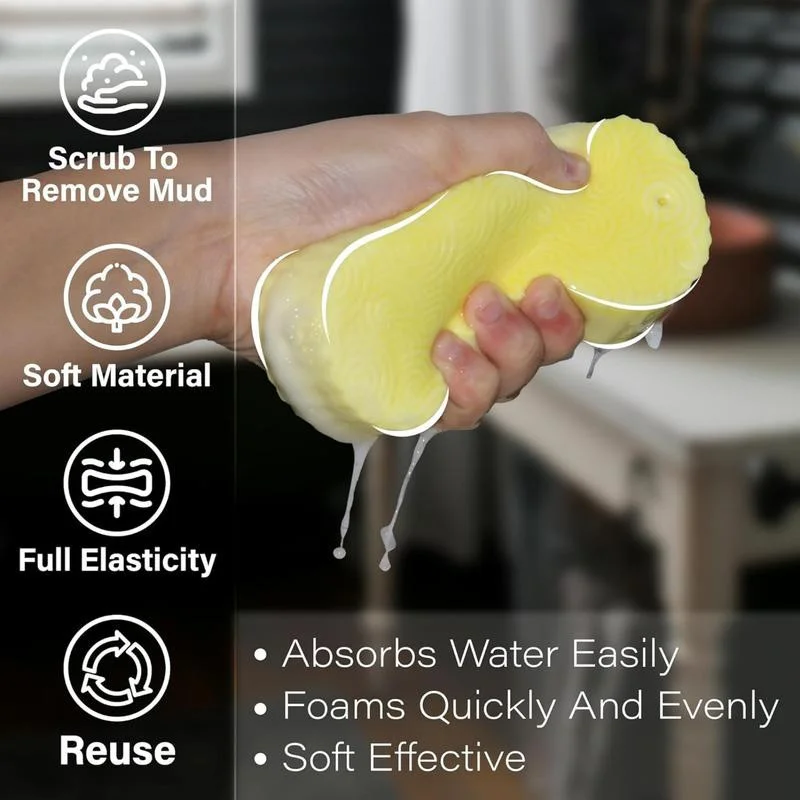 3D Sponge Bath Scrubber Baby 3D Bath Sponge Fish Scale Sponge Body Scrubber Infant Dust-Removing Sponge Bath Cloth