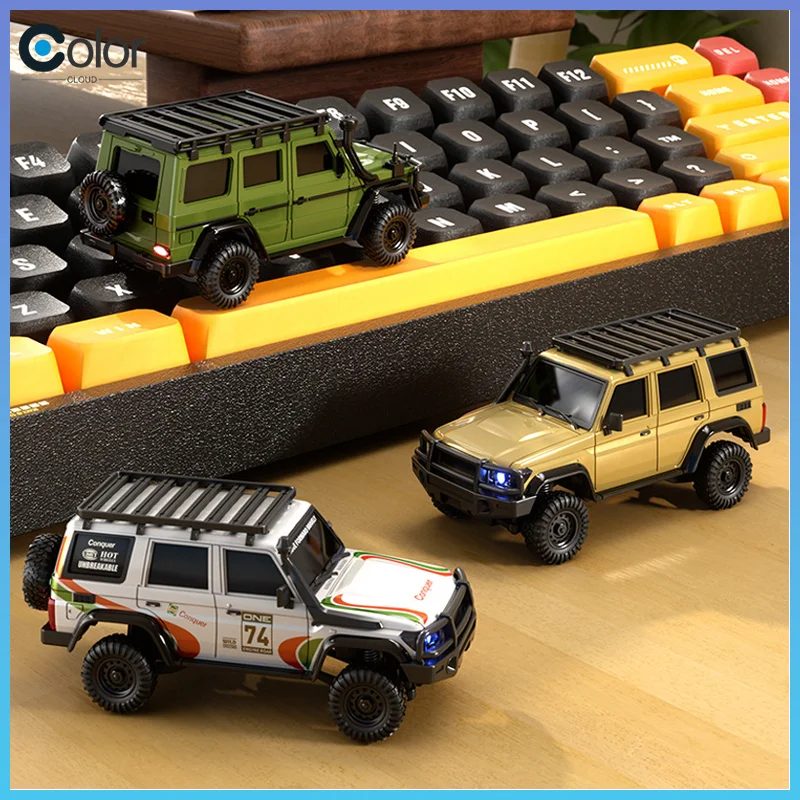 

Huangbo 1:43 Scale 4wd Rc Rock Crawler Full Proportional Rc Off Road Dual Car Shells Shock Absorption Jeep For Kids Collectors