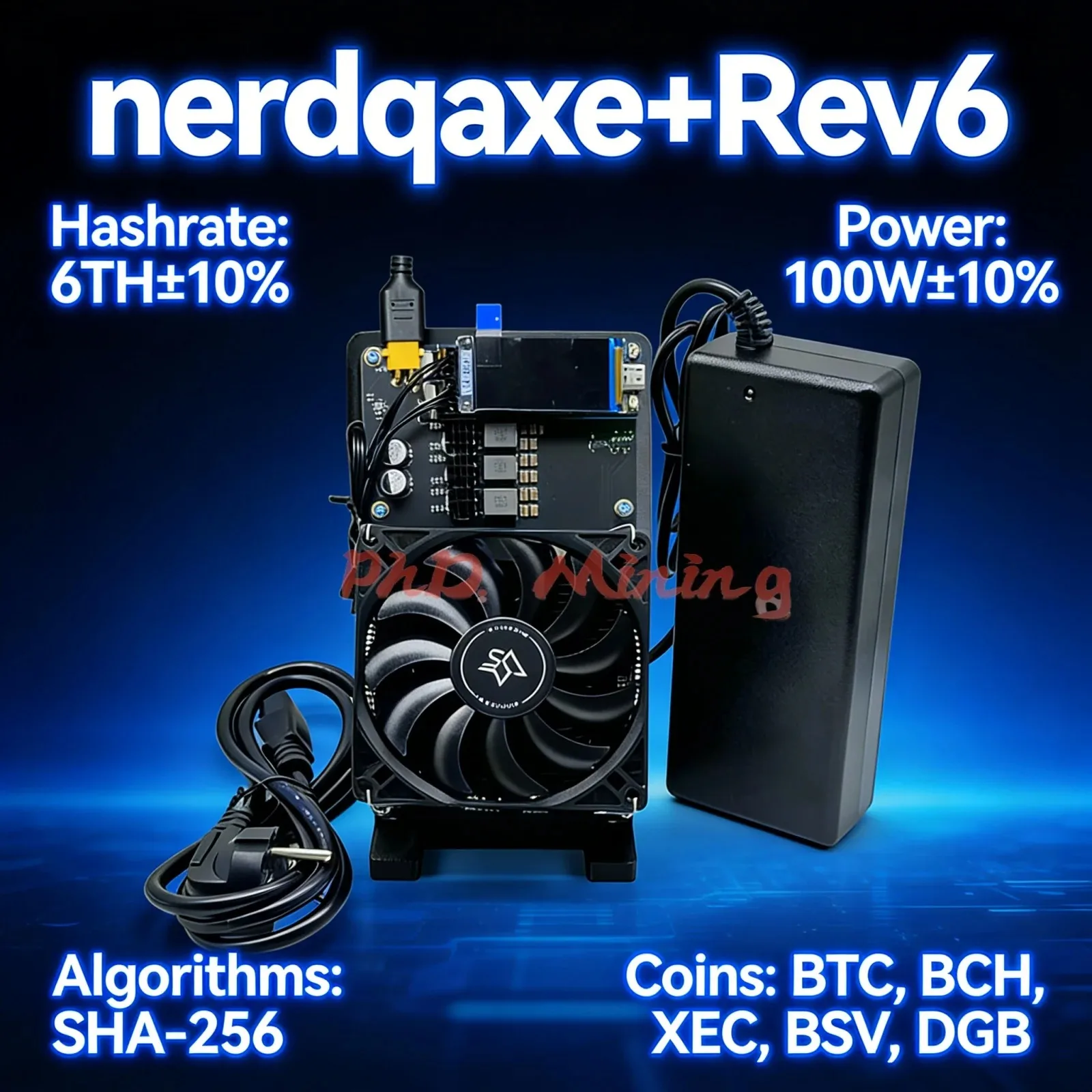 

2026 NerdQaxe++ 6-е поколение ASIC-майнеров для Bitcoin, 100 Вт | Низкопотребляющая машина для майнинга SHA256 для DGB XEC