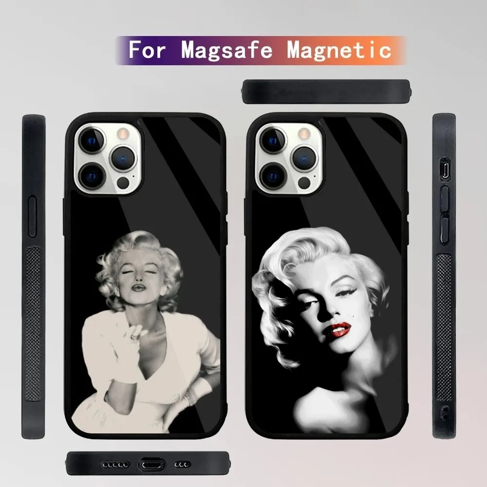 Sexy M-Marilyn M-Monroe Phone Case For iPhone 16,15,14,13,12,11,Plus,Pro,Max Mini Magsafe Magnetic Wireless Charging