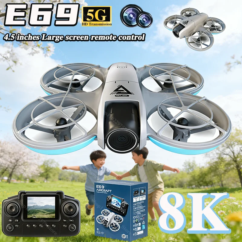 Neue E69 RC Mini Drohne 8K HD Kamera mit Fernbedienung Hindernisvermeidung WiFi FPV Quadcopter Jungen Spielzeug Drohne für Geburtstagsgeschenke