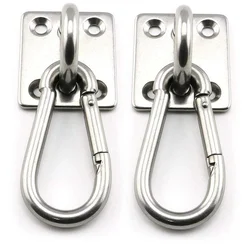 2Pc Mounting Hook Pad Eye Plates Marine Hardware Multifunctional Wall Mount Hooks for Exercise Resistance Bands Swing