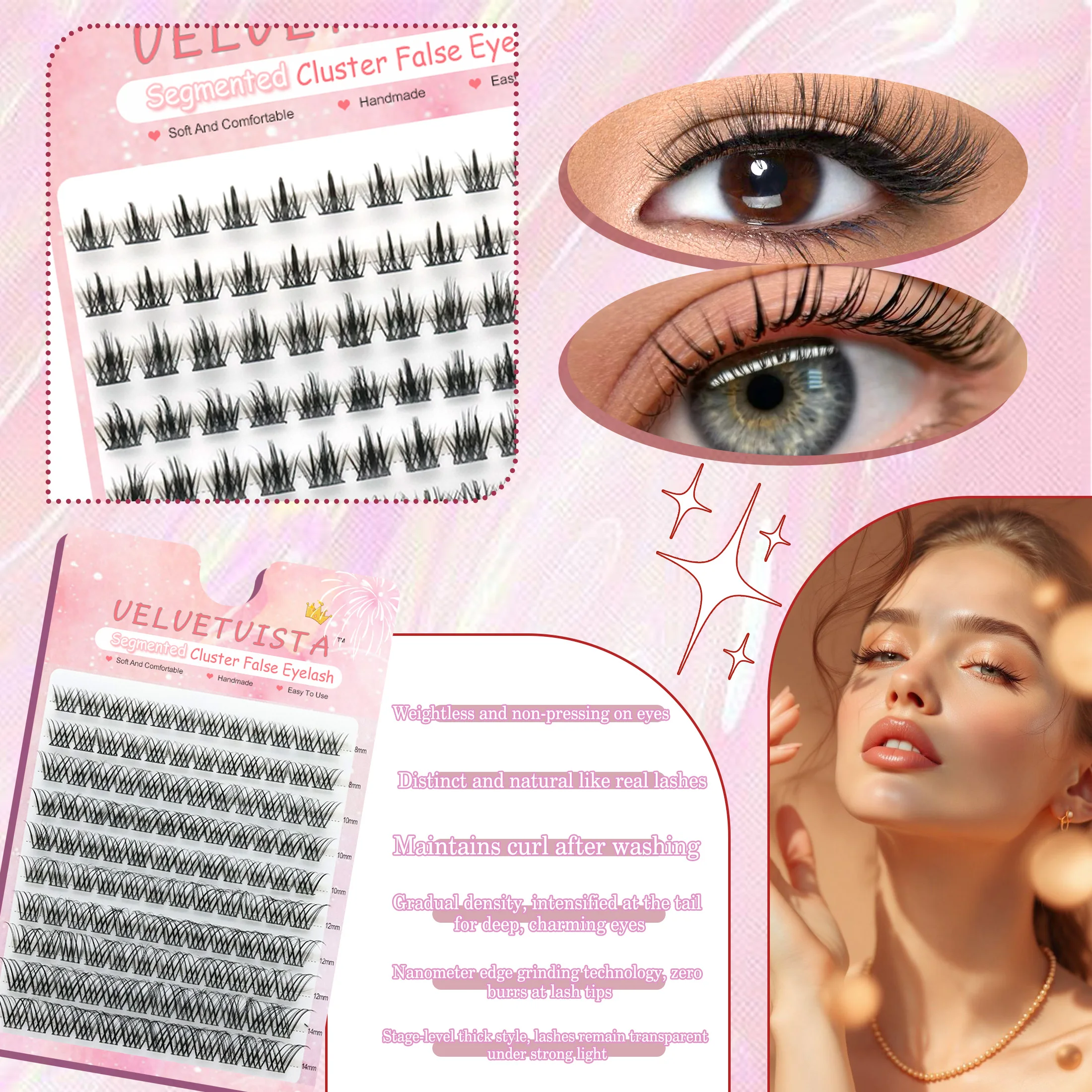 Ensemble de maquillage à faire soi-même, 120 lots de liaison et de joint de cils, applicateur dissolvant de colle, grappes de cils, Extensions de cils, Kit complet