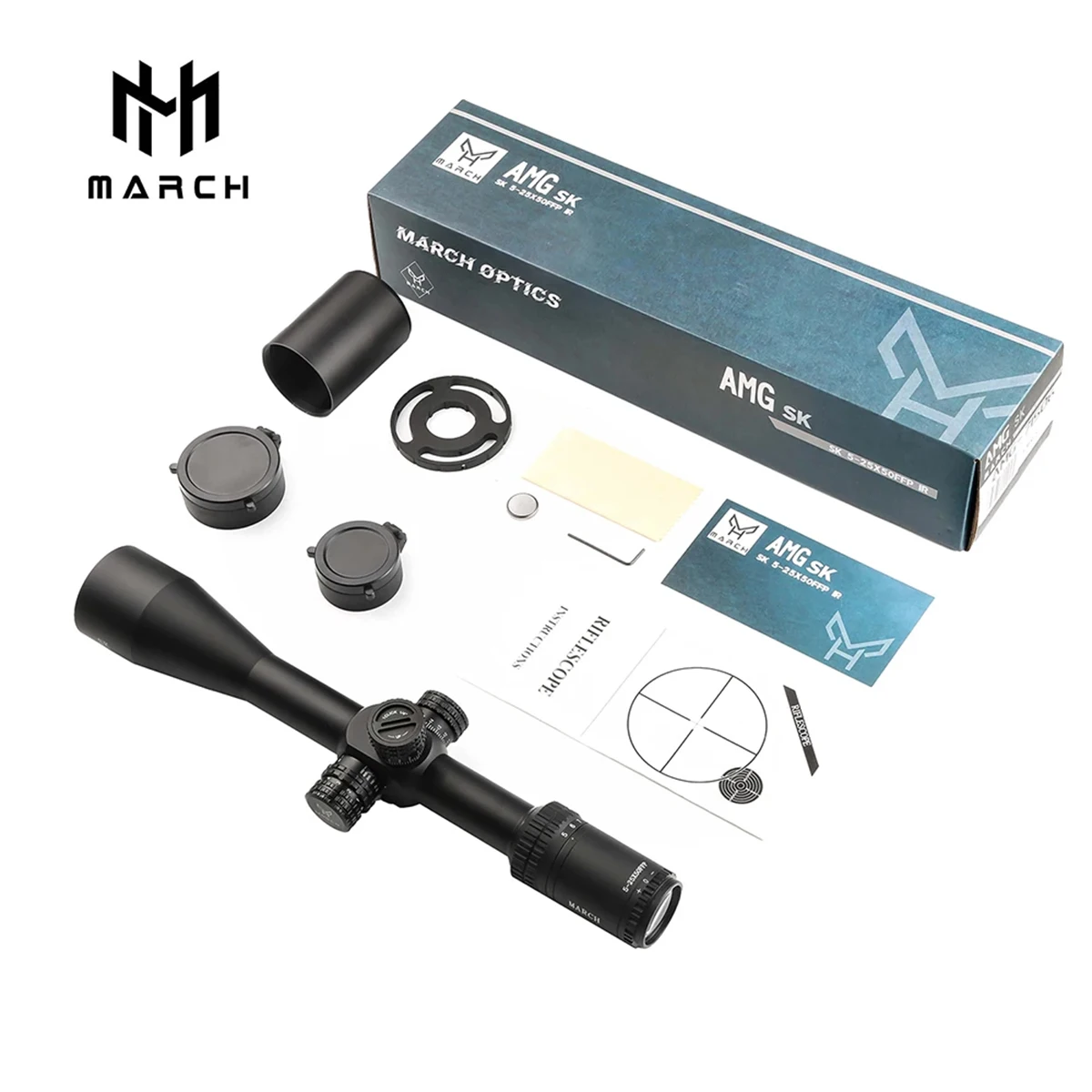 مارس 5-25X50 FFP الصيد Riflescope الدقة اطلاق النار البصر البصري 11 مللي متر/20 مللي متر السكك الحديدية جبل قناص نطاق التكتيكية ملحق