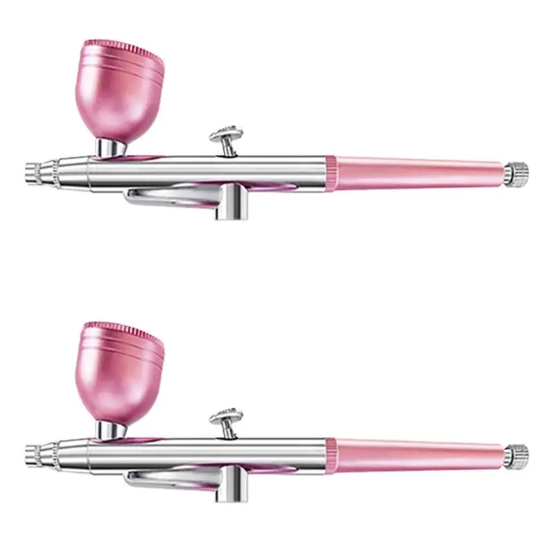 AS60-2X Portable Single Action Airbrush 0.3Mm Nozzles Spray Airbrush Pen For Model Cake Nail Car Painting Beauty Inkjet-Pink