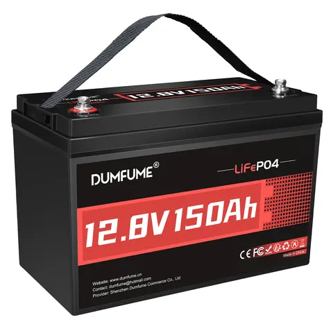 Dumfume 12V 150Ah LiFePO4 Lithium Battery Low Temperature Protection 1920Wh with 100A BMS for RV Marine Solar Off-grid System