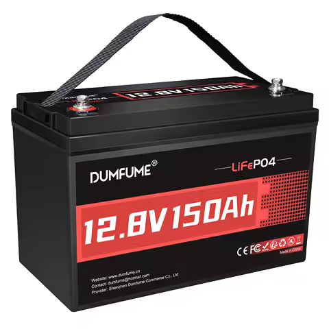 Dumfume 12V 150Ah LiFePO4 Lithium Battery Low Temperature Protection 1920Wh with 100A BMS for RV Marine Solar Off-grid System