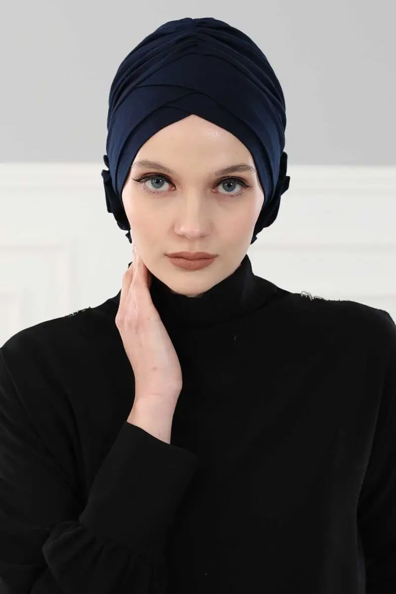 Cross Rose Bone Biru Navy