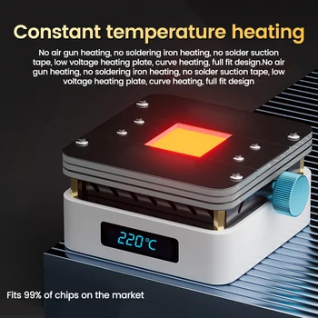 Mini hot plate soldering station adjustable IC CPU temperature solder heating table preheating rework station repair tool