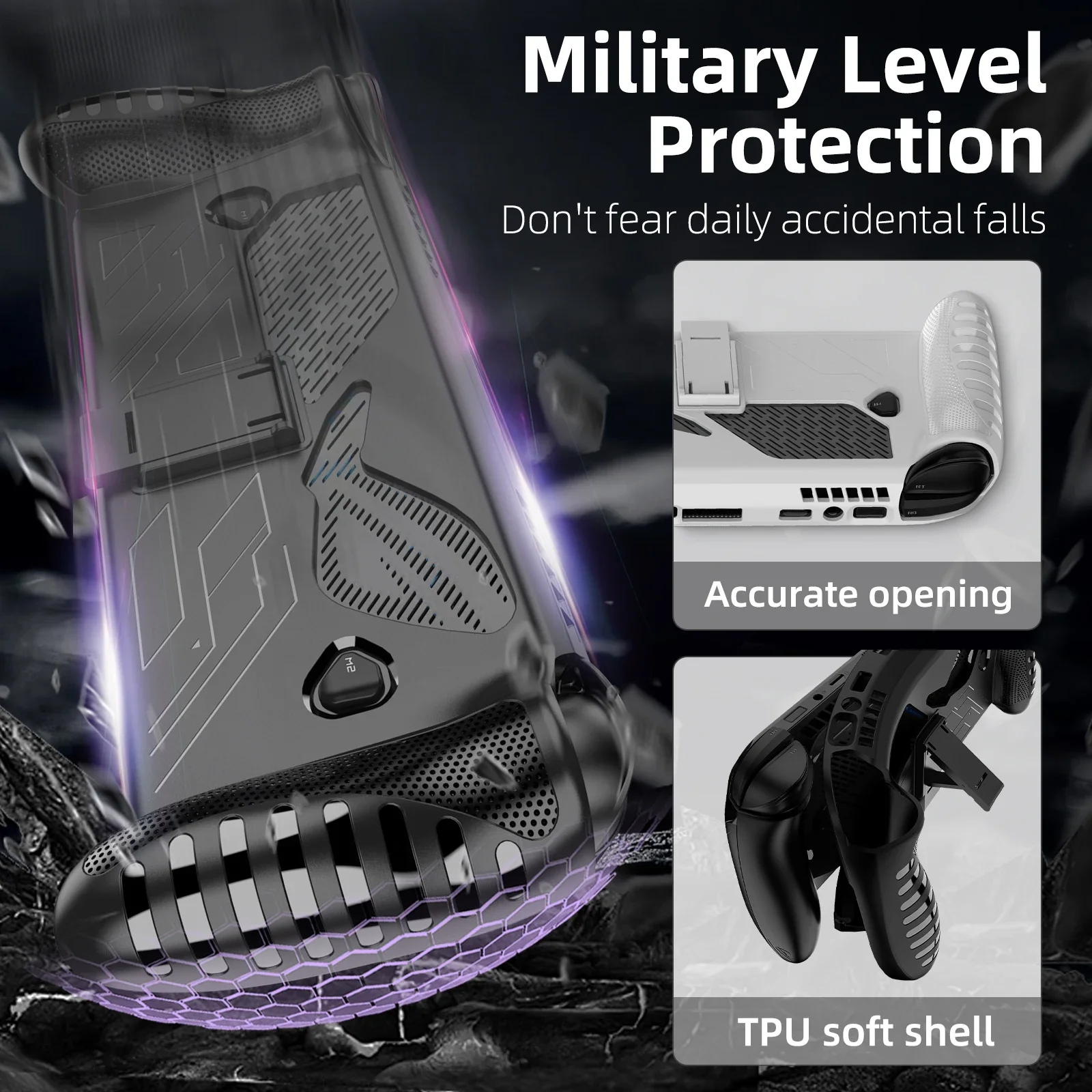 حافظة من مادة TPU لهاتف ROG Xbox Ally / Ally X غطاء حماية مع مسند مقاوم للصدمات ومضاد للانزلاق وملحقات غطاء وحدة التحكم في الألعاب