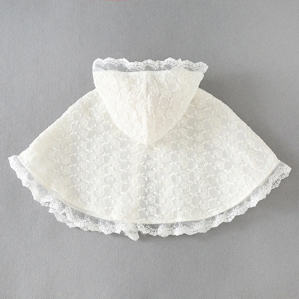 

White Lace Sun Protection Cape Cosplay Cloak Performance Robe Dress-Up Costume 80cm 0-2 Years Old Cloak