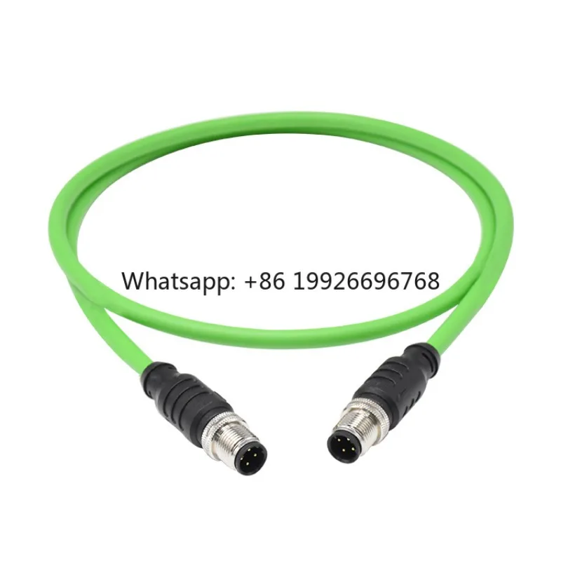 Waterproof Connector M12 Connector 4 Pin D Code Industrial Electrical Solder Male Plug Cable Connector