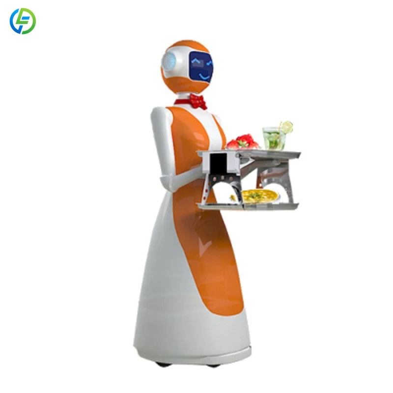Customized Commercial Food Dish Delivery Robot With 5KG Capacity Facial Recognition For Hotel Business Center Food Industry
