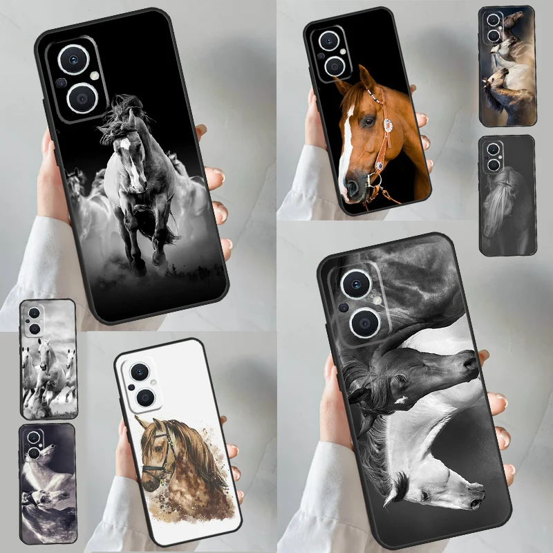 Funda para OPPO Reno 14F 12F 13F 15F 11F 10 14 15 Pro 7 8 Lite OPPO Find X9 X8 X6 X5 Pro con diseño de Caballo, Potro y Jinete
