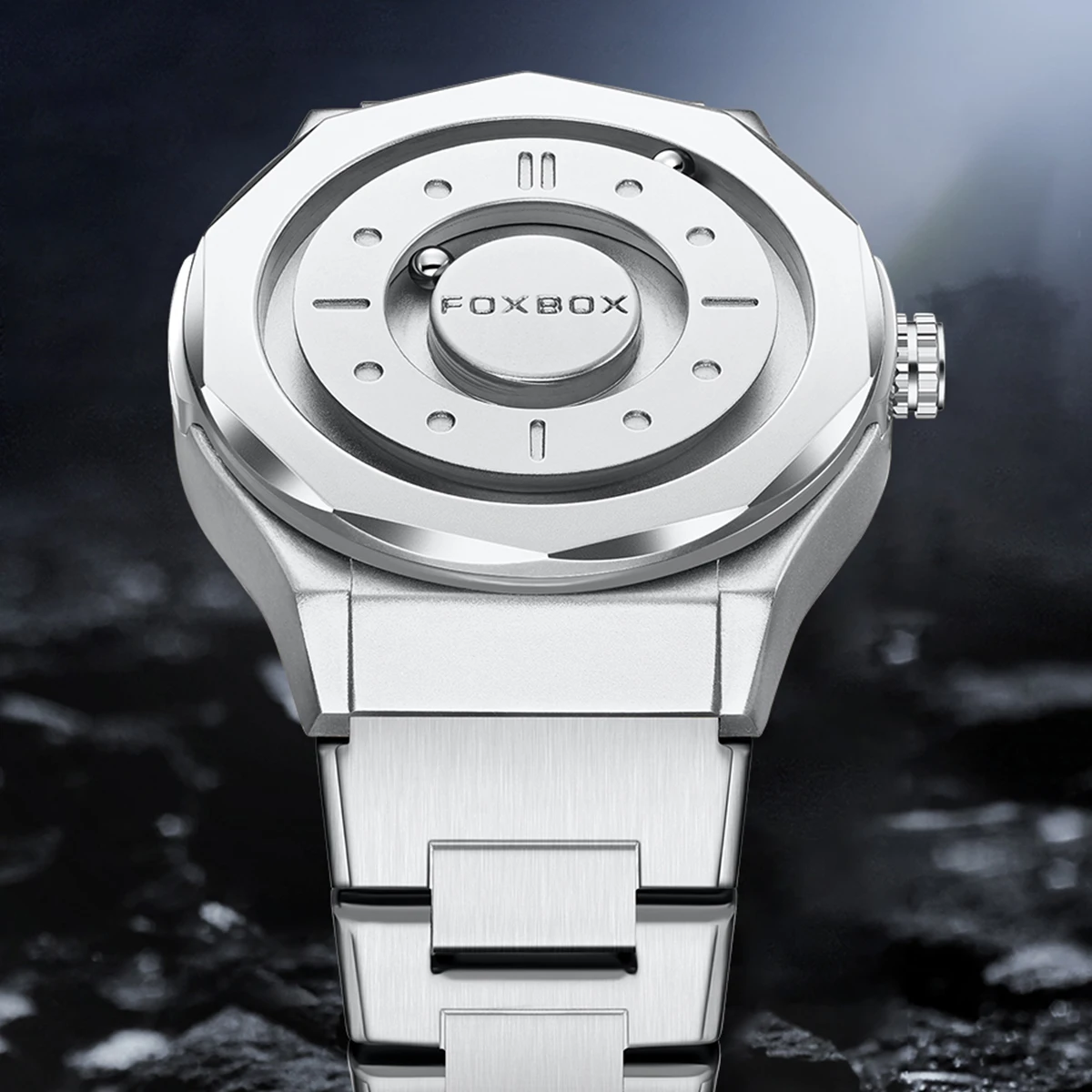 นาฬิกาข้อมือผู้ชายแบรนด์หรู FOXBOX รุ่น Pointer Magnetic Force กันน้ำ สไตล์สปอร์ต ควอตซ์ แฟชั่น relogios masculino